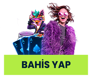 Maskot figürü ve bahis yap butonu bulunan casino görseli