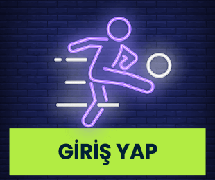 Neon futbolcu figürü ve giriş yap çağrısı